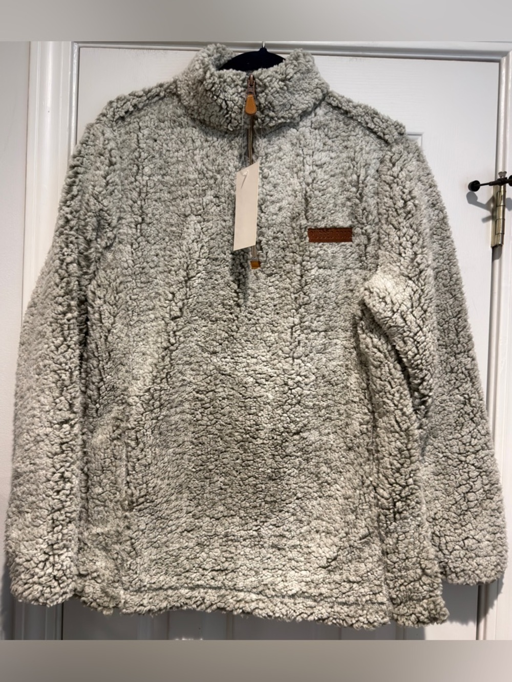 NWT Rugged Road Women's Soft 1/4 Zip Sherpa Fleece Size Medium Grey W/Pockets